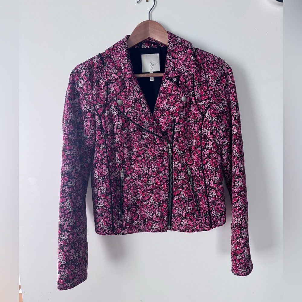 Joie Silk Floral Moto Jacket